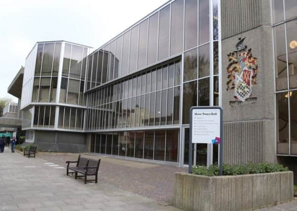 Hove Town Hall, where photographer Eddie Mitchell was detained by police for taking pictures of the public building (Photograph: Eddie Mitchell)