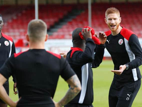 Caretaker manager Matt Harrold taking training on Friday.
Picture by James Boardman, Telephoto Images.