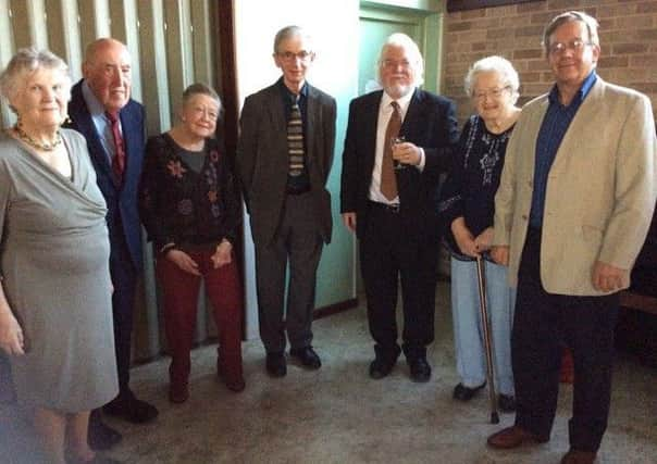 Audrey Williams, John Ingleton (past Chairmen), Janet Canetty-Clarke (past President), Jeff Harris (current Chairman), Neil Jenkins (current President), Gwynneth Paine (past Chairman) and Ian Barras-Hill (next Chairman)