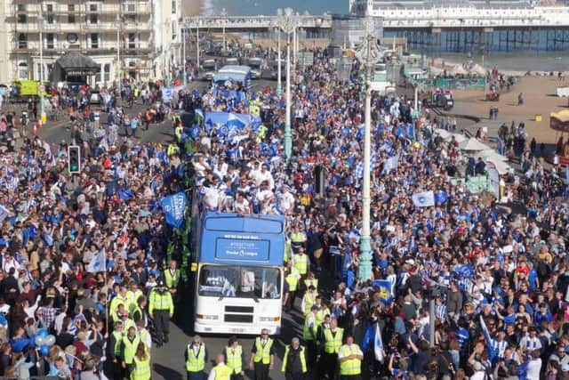 The Albion celebrations on Sunday (Photograph: Eddie Mitchell)