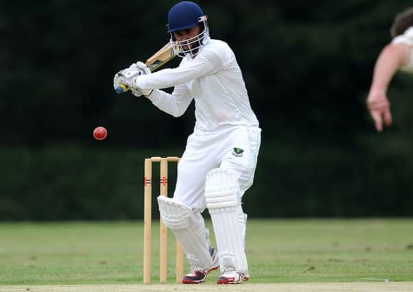 Sussex Cricket League, Division 2: Crawley Eagles v Ansty (bowling)  Razlan Razik (batting). Pic Steve Robards  SR1616438 SUS-160614-084429001