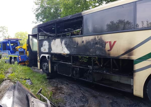 Passengers were taken off the coach, according to police. Picture: Eddie Mitchell