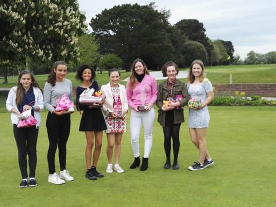 The prizewinners from the girls' masters event at Bognor