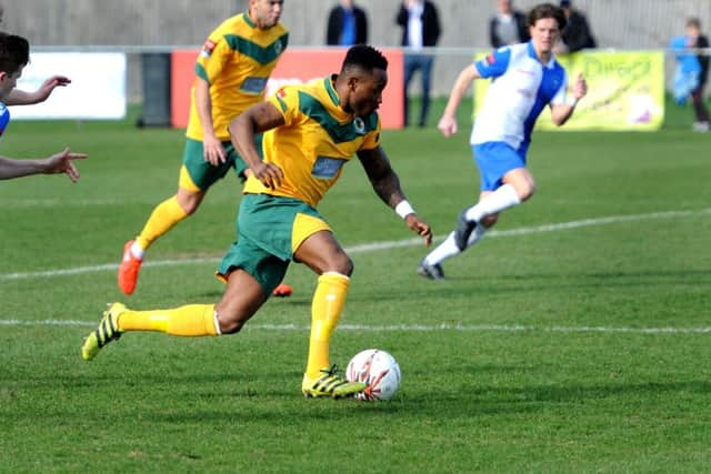 Ryman League South Division: Horsham v Herne Bay. Tony Nwachukwu. Pic Steve Robards SR1705035 SUS-170313-131832001