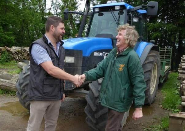 Forest Manager, Richard Everett, left congratulates Richard Pepper who has retired after 38 years