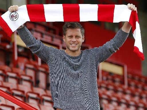 Dannie Bulman on the day he signed for his third stint at Crawley Town. 
Picture by James Boardman/Telephoto Images