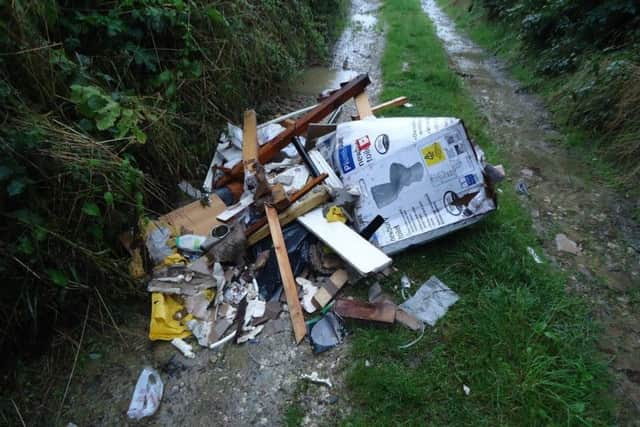 Fly-tipping at Deanland Road, Ripe.