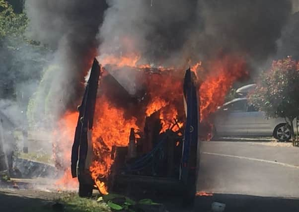 Van fire in Partridge Green. Photo by Dave Cox.