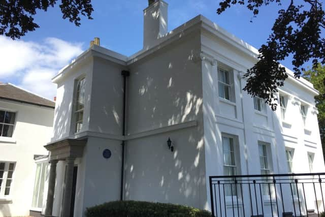 The unveiling of the blue plaque commemorating Dr Frederick Dixon at Elm Lawn House in Union Place, Worthing