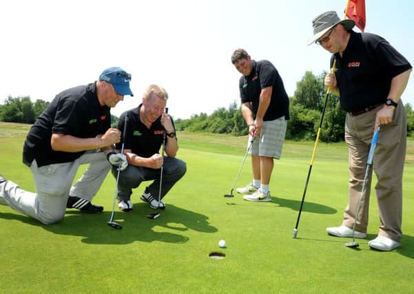 Four golfers taking on four rounds of golf in one day to raise money for Macmillan. Pic Steve Robards SR1714533 SUS-170620-151202001