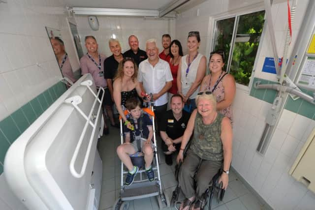 The revamped loo now has a changing facility. Picture: Jon Rigby