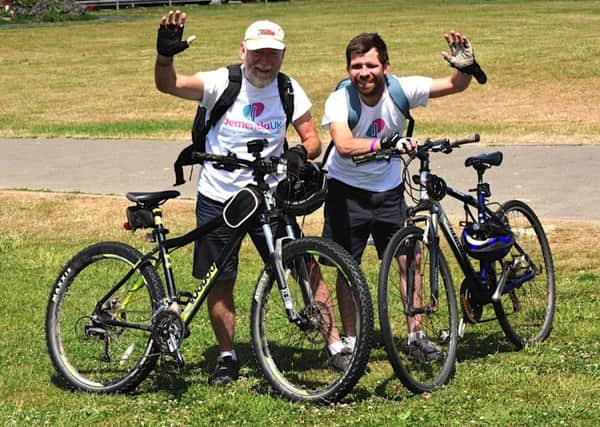 Martyn Feather and friend ahead of their cycle trip