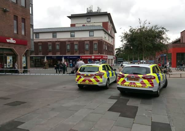 An area has been taped off by police after the assault