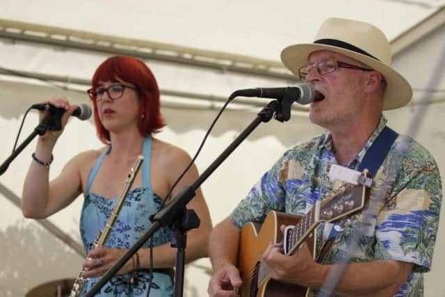 Musicians on stage at Burnerfest