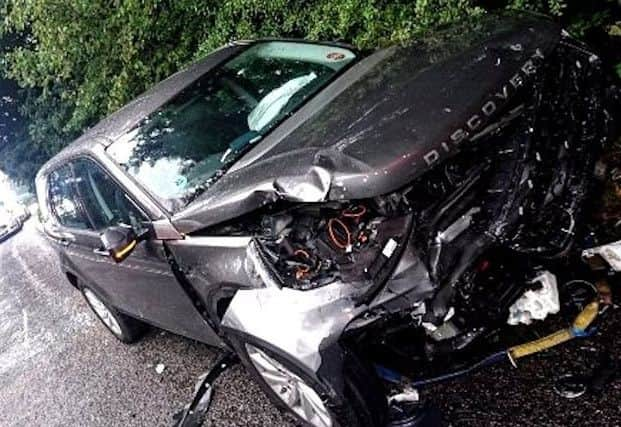 Car involved in Lower Beeding head-on crash.