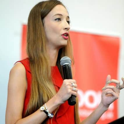 Labour Leader Jeremy Corbyn MPs The Charis Centre. Morgan Flack speaks at meeting, Crawley 07-08-17. Pic Steve Robards SR1717992 SUS-170708-165744001