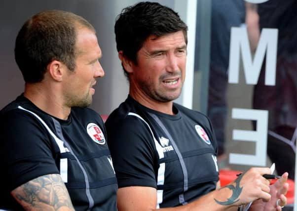 Crawley Town v Chelsea XI. Harry Kewell and Warren Feeney. Pic Steve Robards SR1716455 SUS-170717-152523001