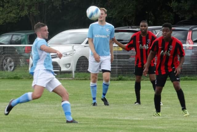 Kevin Barden shapes up to fire the ball goalwards. Picture courtesy Mark Killy