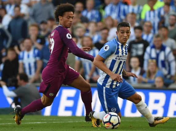 Action from Albion's clash with Manchester City. Picture by Phil Westlake (PW Sporting Photography)