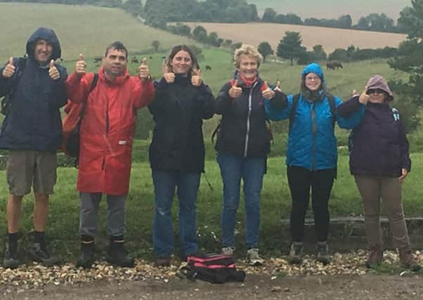 The five Apuldram walkers. Apuldram is organising a Funday on October 28 at Barnham Village Hall