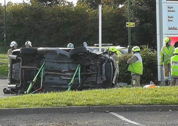 A woman has been airlifted to hospital following the incident.  Picture supplied by Kris Bradshaw