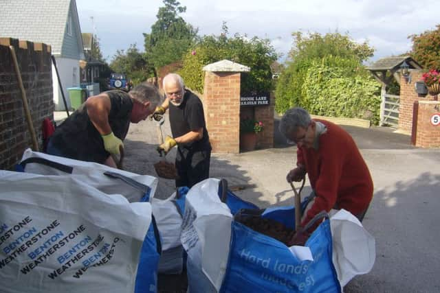 Working to improve the three footpaths leading from the village to the Ferring Rife