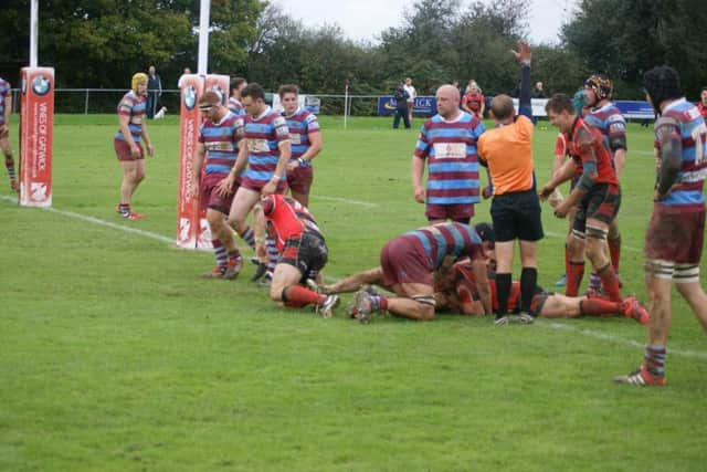 Heath secured a bonus point scoring six tries against Hove at Whitemans Green