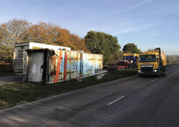 The milk container which came off the lorry. All pictures by Eddie Mitchell SUS-171030-094402001