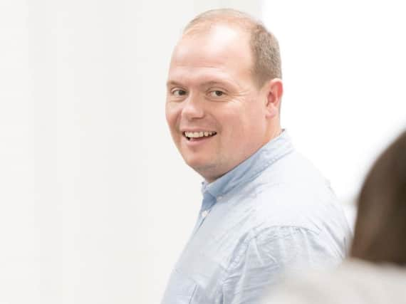 Gavin Spokes (Charles Ingram) in rehearsal for Chichester Festival Theatre's production of Quiz. Photo Johan Persson