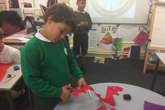 Making poppies at Greenway Academy