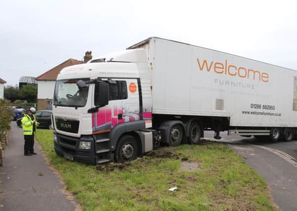 It took more than two hours to free the lorry. Pictures: Eddie Mitchell