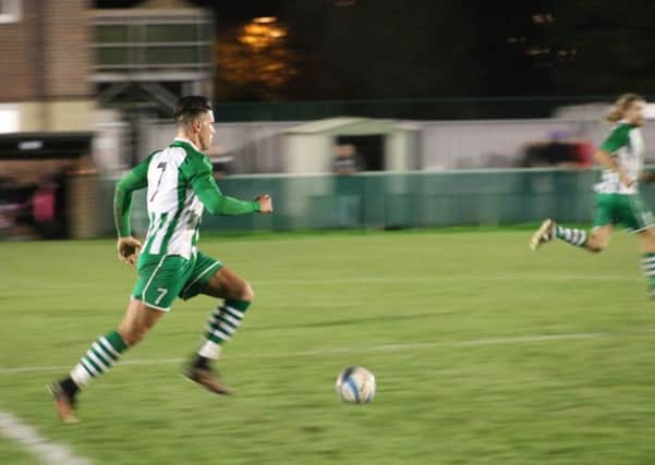 Josh Clack on the attack for Chichester against Deal - he was one of the scorers in a 3-0 win / Picture by Olivia Ellis